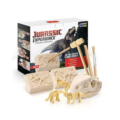 Jurassic Dinosaur Fossil Dig Kit – STEM Excavation Set with 5 Dinosaur Skeletons, Tools & Educational Fun