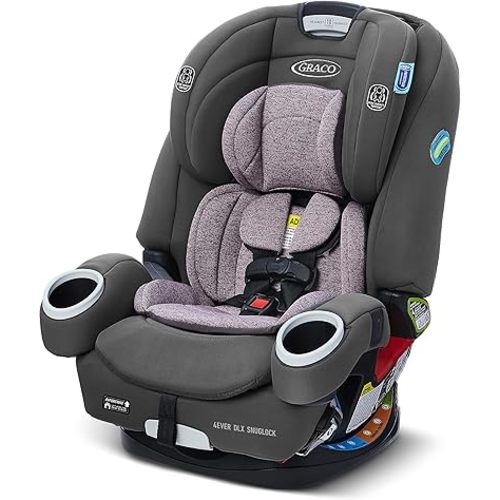 Graco 4Ever DLX SnugLock 4 in 1 Car Seat | Infant to Toddler Car Seat, with 10 Years of Use | Featuring Easy-Install SnugLock Technology, Leila , 21x19x24.5 Inch (Pack of 1)
