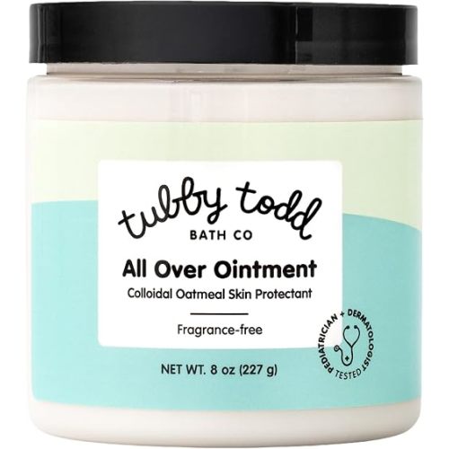 TUBBY TODD All Over Ointment - Baby Eczema Cream, Everyday Multi-Purpose Sensitive, Dry, Irritation Baby Skin Relief Cream, Steroid & Gluten Free, Fragrance Free - 1 Pack, 8 Oz