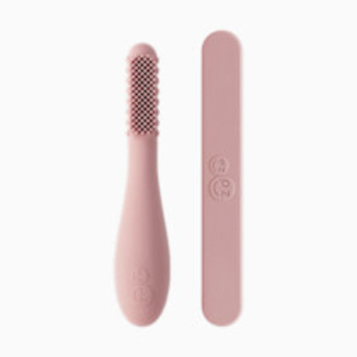 ezpz Baby-Led Toothbrush + Sensory Tongue Depressor Dual Pack - Blush
