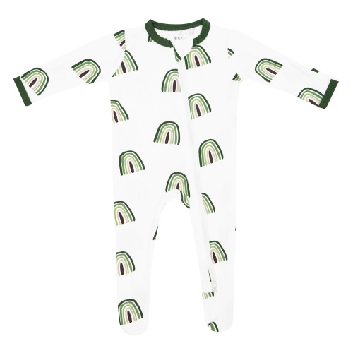 Zippered Footie in Hunter Rainbow