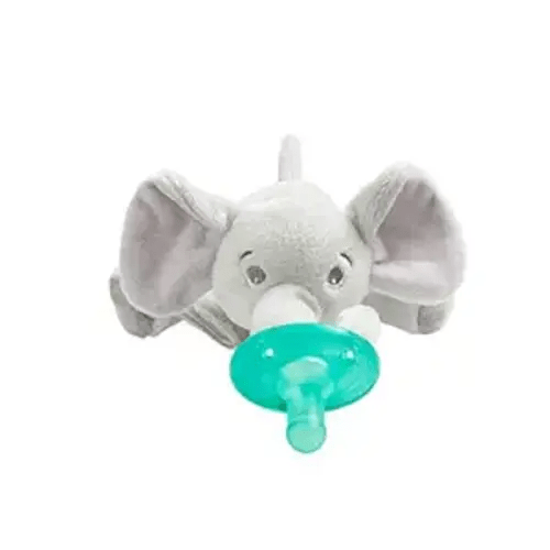 Philips AVENT Soothie Snuggle Pacifier Holder with Detachable Pacifier, 0m+, Elephant, SCF347/03- 1 Count (Pack of 1)