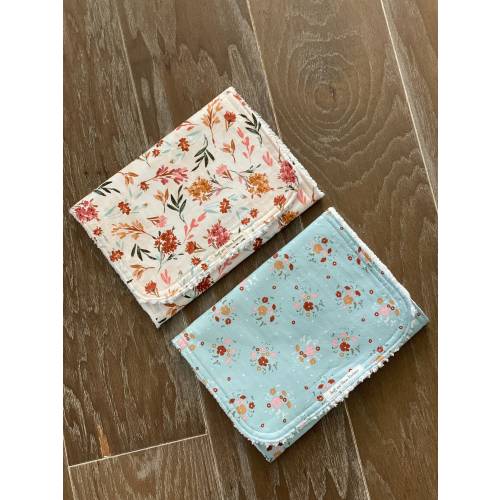 Autumn Floral Burp Cloth Set, Baby Girl Burp Rags, Best Baby Gift , Baby Shower Present, 2 Piece Burp Cloth Set, Fall Colors