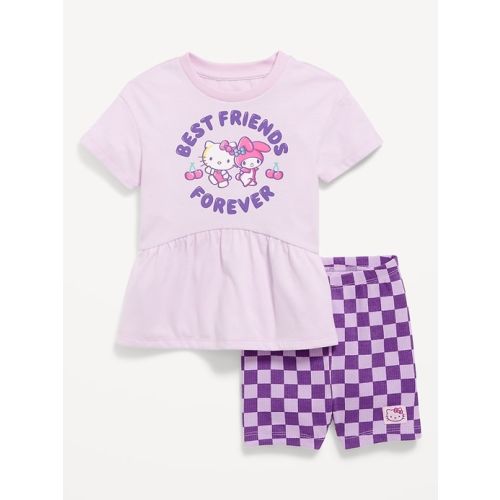 Hello Kitty® Short-Sleeve Graphic T-Shirt and Biker Shorts Set for Toddler Girls