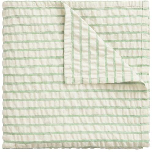 Seersucker Swaddle Blanket 110x110 cm, Stripe Emerald | RoyalDesign