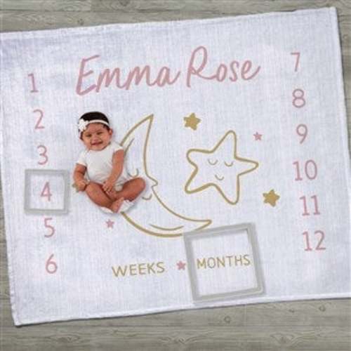 Baby Celestial Milestone Personalized Baby Fleece Blanket