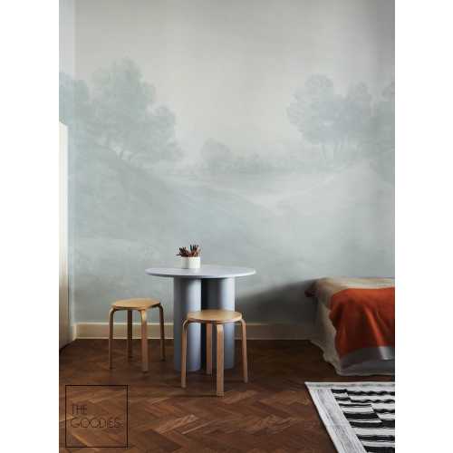 Delicate blue fields painting wall mural, Soft shades wallpaper, Accent wall, Wall decor, Art print #277