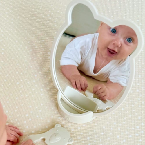 Tummy Time Mirror - Oatmeal Beige