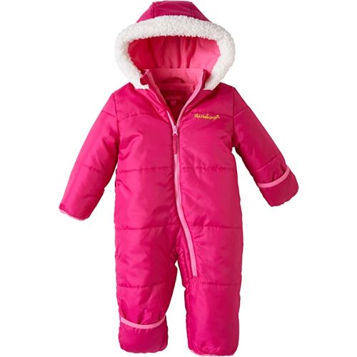 Pink Platinum Baby Girls' One-Piece Puffer Winter Snowsuit with Hood (Newborn & Infant) - Berry