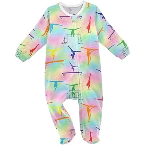 WIFIU Baby One-Piece Footies Long Sleeve Rompers Zipper, Baby Bodysuit Cotton Clothes for Boys Girls 0-24 Month