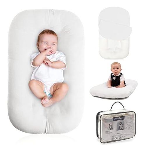 Infant Support Cushion - Baby Support Cushion for Newborn, 0-24 Months, Portable Tummy Time Mat for Home and Travel, Soft Cotton, Supervised Use, Baby Essentials Gift（Pink）