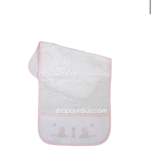 Auraluz..Terry Burp Cloth with pink binding trim and embroidered ducks – AURALUZ