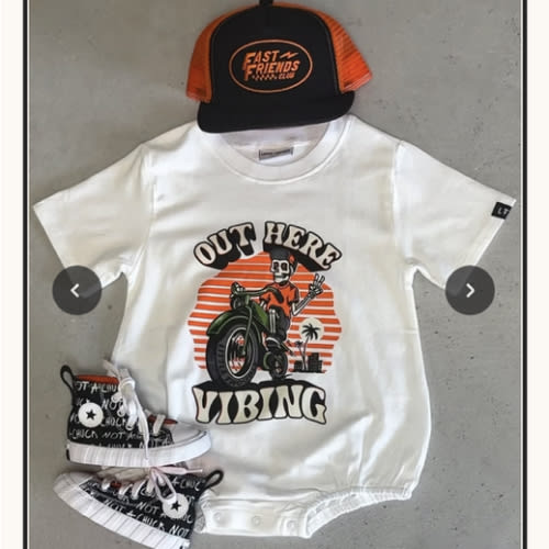 Out Here Vibing Baby Romper