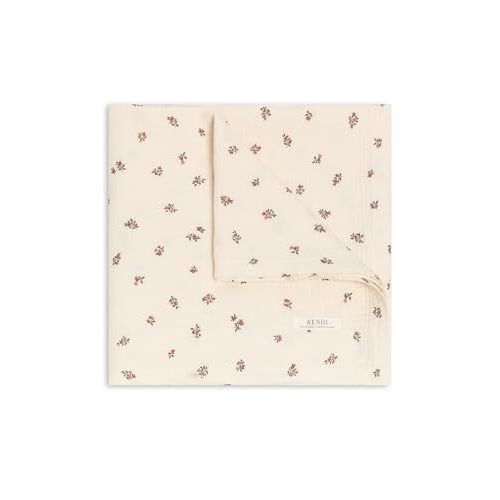 Colored Organics Baby Organic Cotton Swaddle - Infant Receiving Blanket - Helen Floral/Purple + Mauve Muslin