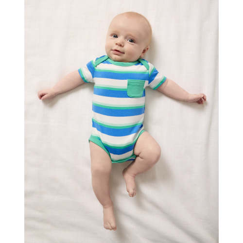 Blue Bolt Stripes Pocket Bodysuit
