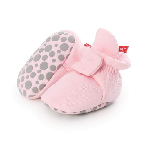 HsdsBebe Unisex Newborn Baby Cotton Booties Non-Slip Sole for Toddler Boys Girls Infant Winter Warm Fleece Cozy Socks Shoes