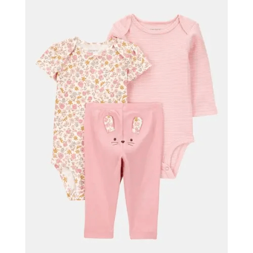 Baby Girl 3-Piece Floral Mouse Little Character Set® - Pink | Carter's