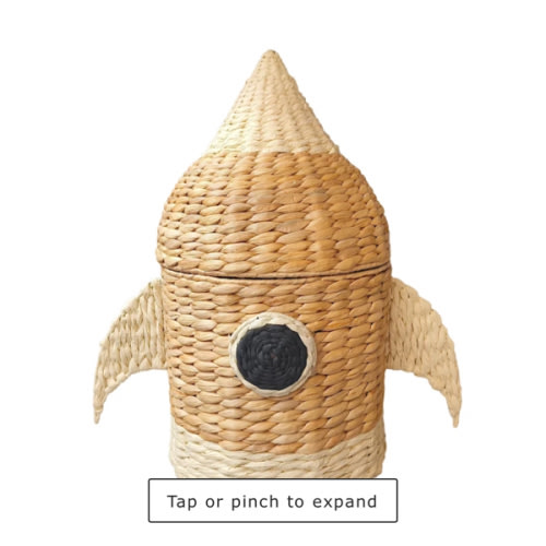 Tiny Dreamers Rocket Laundry Hamper, 13"