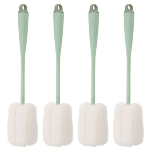 Unique Bargains Sports Bottles Coffee Mugs Cleaning Sponge Soft Brushes 4 Pcs Green