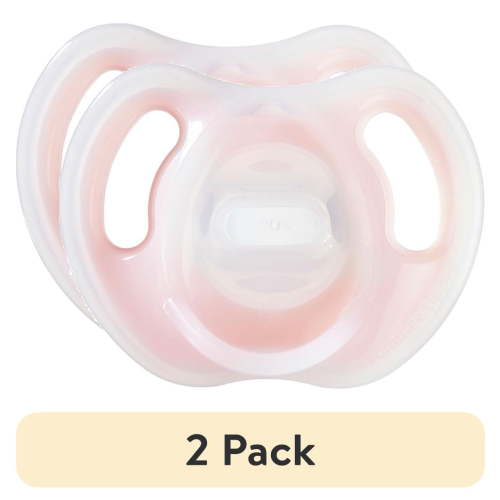 (2 pack) Tommee Tippee Ultra-Light Silicone Pacifiers | 0-6m, 2 Count | Includes Sterilizer Box