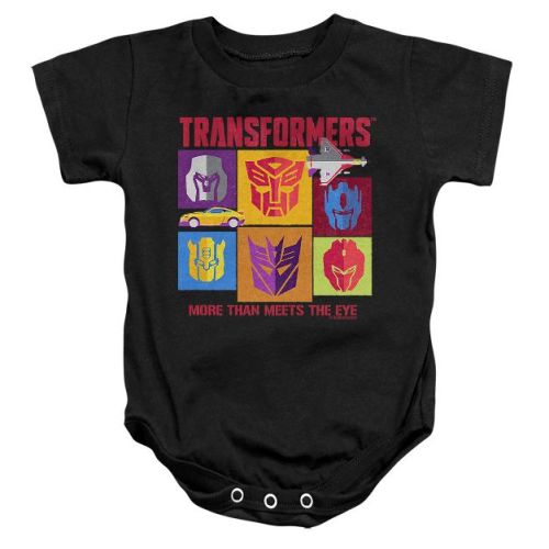 Baby Transformers Evergreen Minimal Squares Infant Bodysuit, Black, 6 Months