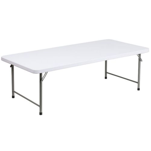 Emma and Oliver 4.93-Foot Kid's Granite White Plastic Folding Table