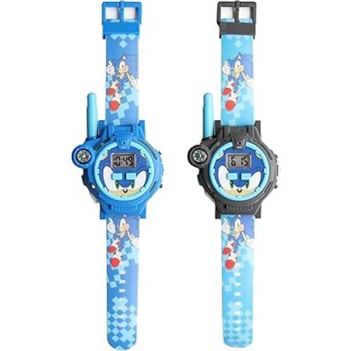Accutime Sonic The Hedgehog's Walkie Talkie Kid's Watches with Calendar, Compass, Flashlight - 2 Way Radio, 200m Range – Durable Interactive Play Gear!