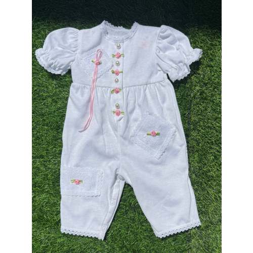 Brooke Lindsay Pink Rose Baby Romper 🌹