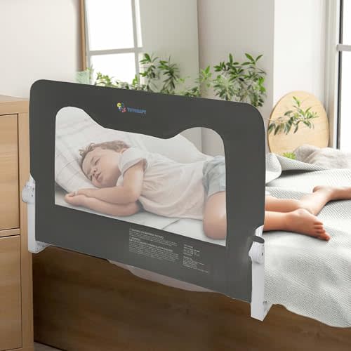 Bed Safety Rails for Toddlers - Bed Rail Guard for Queen, King, Full Szie, Twin Mattress Bed (Grey, 35.5W*23.5H Inch (Regular Extra Tall))