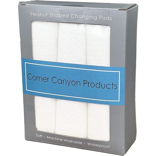 Changing Pad Liner, Fits in Peanut Shaped Changing Pads, Super Soft Peanut Changer Liners are Warm On a Baby's Back, Thicker Waterproof Pads are Machine Washable - 3 Pack