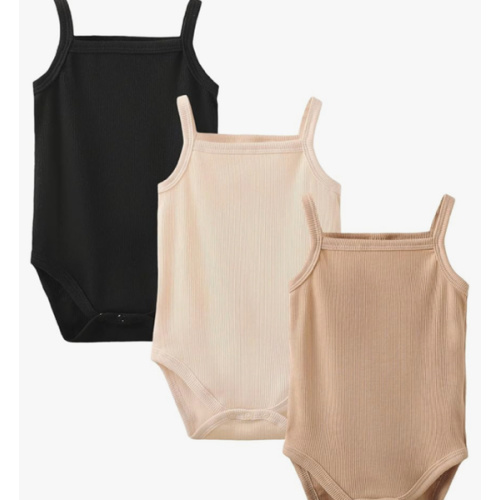 OPAWO Sleeveless Onsies for Baby Girl Bodysuits 3 Pack Neutral Baby Clothes Summer Spaghetti Strap Tank Top Onsies Undershirt