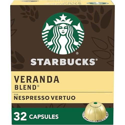 Starbucks by Nespresso Vertuo, Veranda Blend, Blonde Roast Coffee, 32-count Coffee Pods, Brews 7.8 oz.