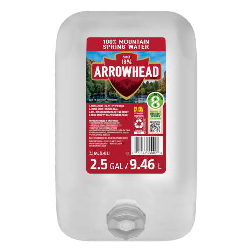 Arrowhead Mountain Spring Water, 2.5 Gallon, Single Plastic Jug