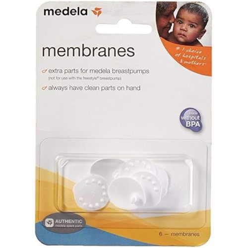 Medela Spare Membranes, Breast Pump Replacement Parts, Made Without BPA, Authentic Medela Spart Parts, White,6 count(Pack of 1)