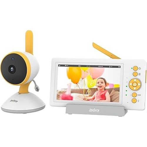 Baby Monitor No WiFi, 5" 720P HD Screen Baby Monitor with Camera and Audio with 30hrs Long Battery Life, Baby Camera Monitor Two-Way Talk, VOX, Infrared Night Vision, Temperature Monitoring