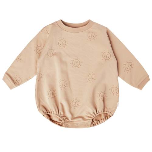 Organic Crewneck Bubble Romper, Suns