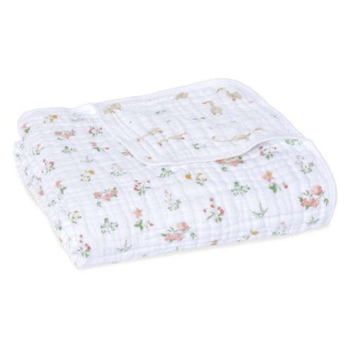 aden + anais™ essentials cotton muslin blanket, Pink, Country Floral, Infant, Girls