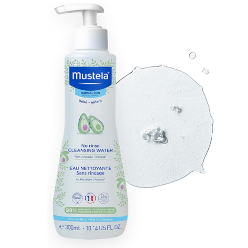 Mustela No-Rinse Micellar Cleansing Water for Babies - Made with Natural Avocado Perseose & Aloe Vera - Safely Cleans Baby's Face, Hands & Diaper Area - 1 or 2-Pack - Various Sizes