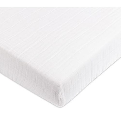 Babyletto Organic Muslin Mini Crib Fitted Sheet, 24W x 38L, White