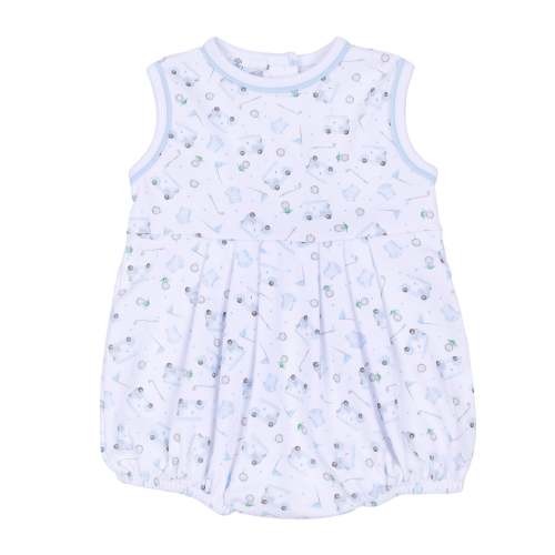 Little Golfer Print Bubble - Light Blue