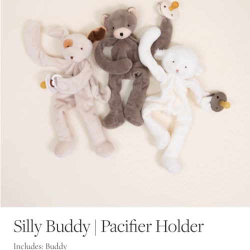 Christening Gifts - Bunny Pacifier Holder – Baby Beau and Belle