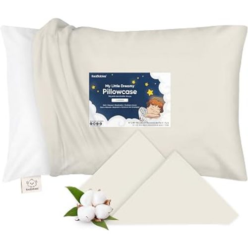 KeaBabies Toddler Pillowcase 13"x18" - Organic Cotton Toddler Pillowcase for Kids, Boys, Girls, Soft & Durable Cotton Cover for Miniature Sleepy Pillows, Cute Colors, Pillow Sold Separately (Clay)