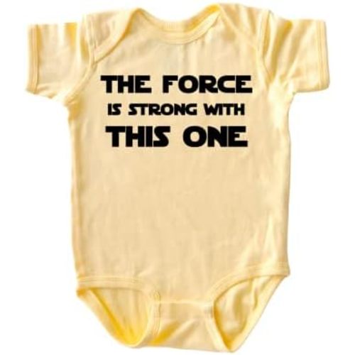 Apericots Cute Baby Short Sleeve Bodysuit, 100% Cotton: The Force is Strong with This One (0-18 months)