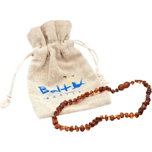 Baltic Amber Necklace - Authentic Cognac Baroque - Natural Comfort - 12.5 Inch - Screw Clasp