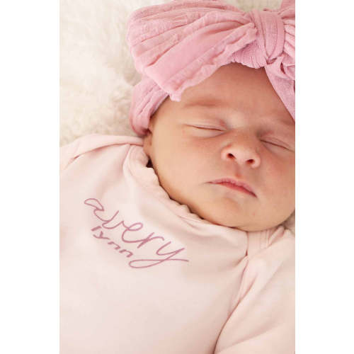 Personalized Full Length Snap Romper | Blush