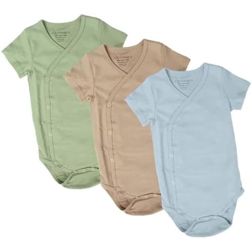 Cotton Kimono Baby Bodysuit - Girl & Boy Baby Clothes, Nickel-Free Snaps Baby Clothes Unisex