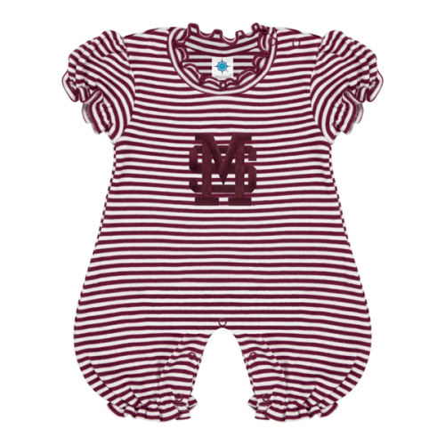 Mississippi State Maroon Striped Romper- M over S – VACE