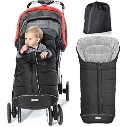 Orzbow Warm Bunting Bag Universal, Stroller Sleeping Bag Cold Weather, Waterproof Toddler Footmuff (Black, Large)