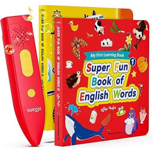 KOKODI Talking Pen Books Sets, Interactive Audio Sound Books Kids Learning Electronic Toys for Boys Girls, Autism Sensory Games, Early Educational Gifts Birthday Gifts for Toddlers Kids Age 2 3 4 5