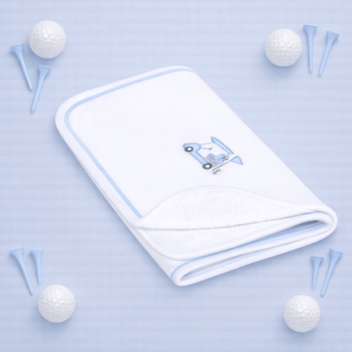 Little Golfer Burp Cloth - Light Blue